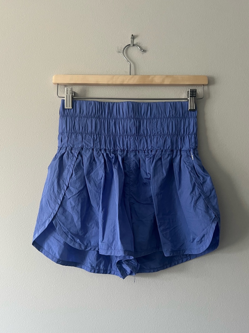 Free People Blue The Way Home High Rise Running Shorts Size Medium